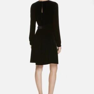 Theory Black Crinkled Velvet Dress